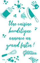 Load image into Gallery viewer, Dish cloth "Une cuisine bordélique annonce un grand festin!" New