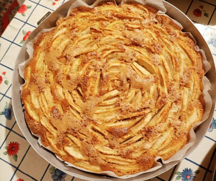 Du haut des Alpes italiennes, gâteau 9 cuillères aux pommes de Erminia