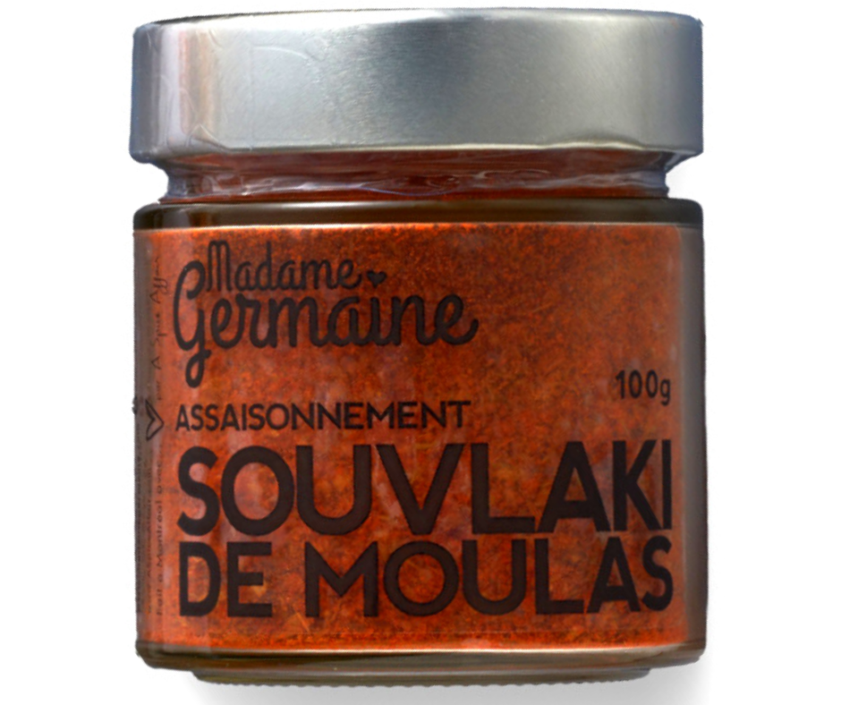 Mélange Souvlaki de Moulas Madame Germaine. Pot de 100 g
